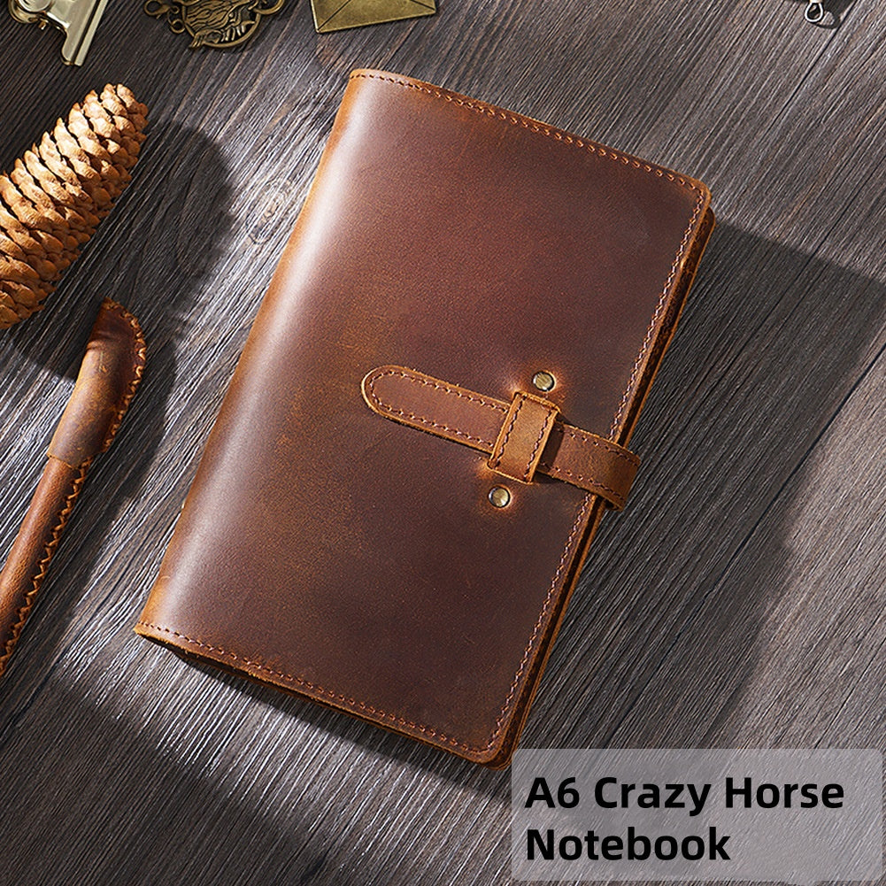Multi-functional Leather Binder Notebook – Travel Journal with Zipper and Vintage Design A6