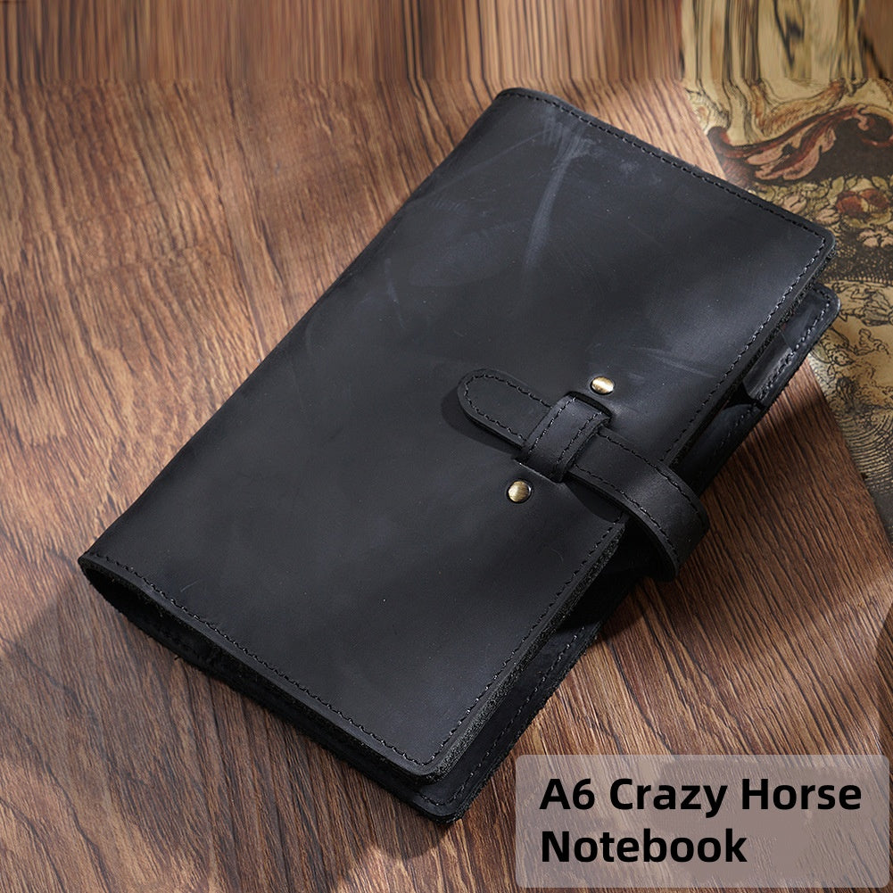 Multi-functional Leather Binder Notebook – Travel Journal with Zipper and Vintage Design A6