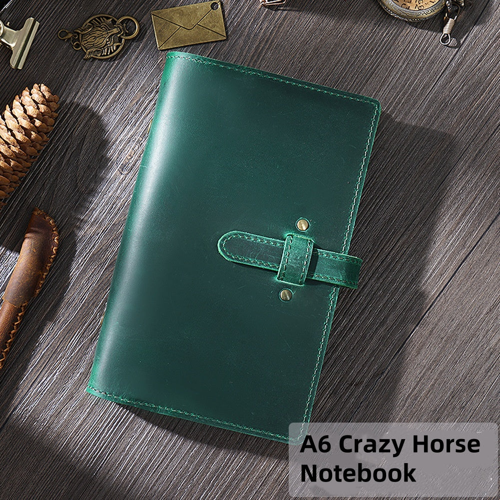 Multi-functional Leather Binder Notebook – Travel Journal with Zipper and Vintage Design A6