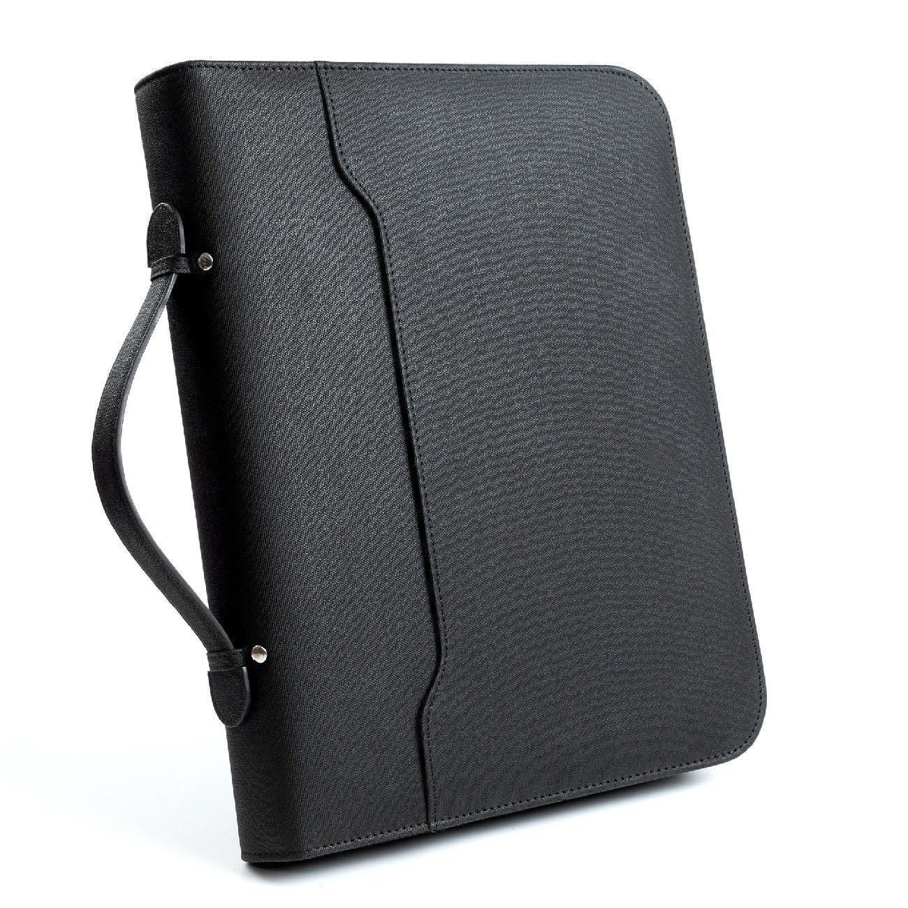 A4 Leather Folder – Zippered Business Portfolio with Handle