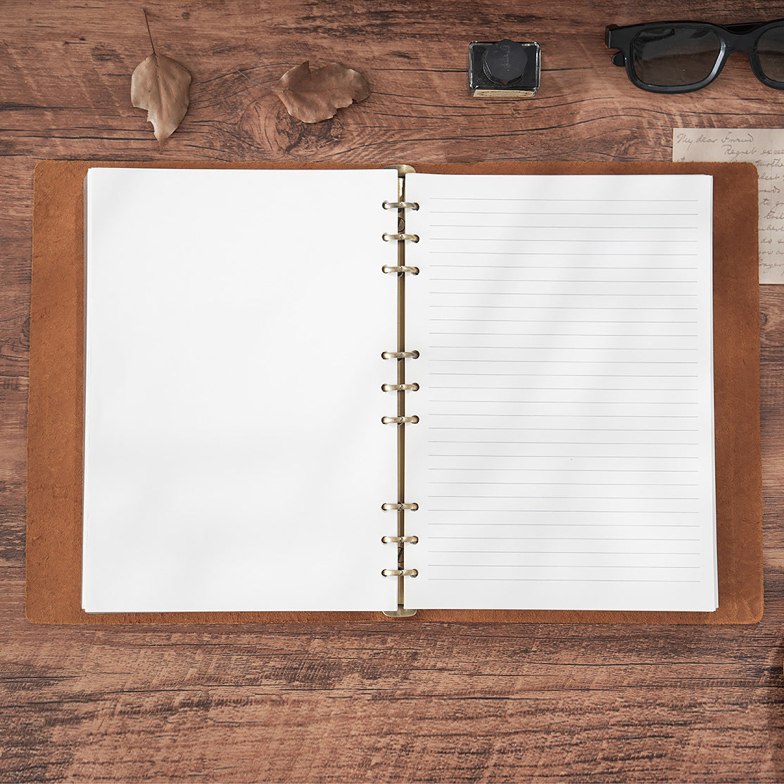 A5 Embossed Leather Notebook – Vintage Refillable Journal with Thick Pages