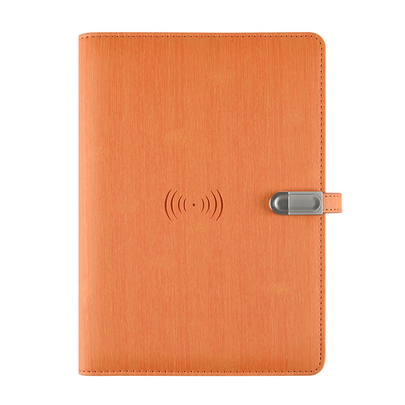 A5 Leather Smart Notebook with Power Bank & USB Charging, Business Organizer, Customizable Logo
