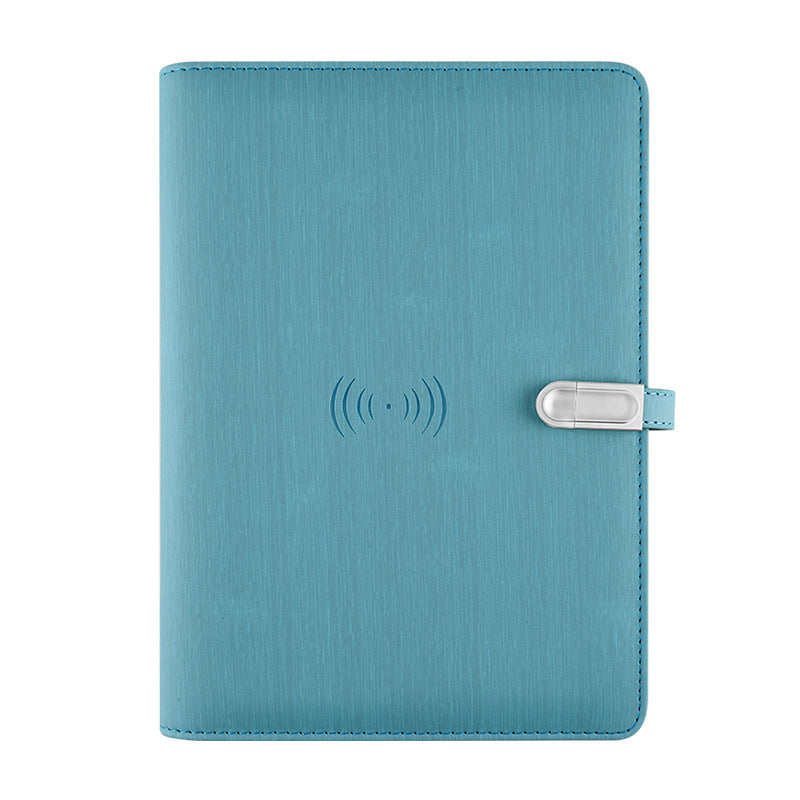 A5 Leather Smart Notebook with Power Bank & USB Charging, Business Organizer, Customizable Logo