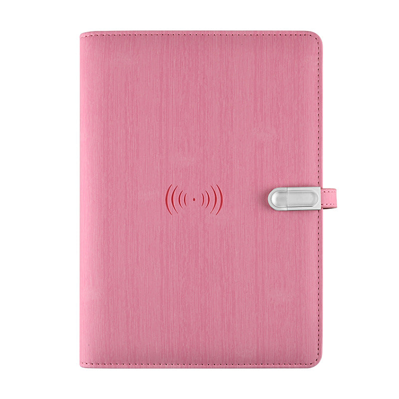 A5 Leather Smart Notebook with Power Bank & USB Charging, Business Organizer, Customizable Logo
