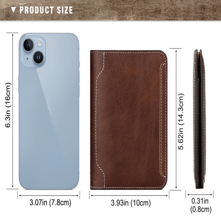 Full-Grain Leather Passport Holder Travel Wallet, Premium Leather Bag for Documents