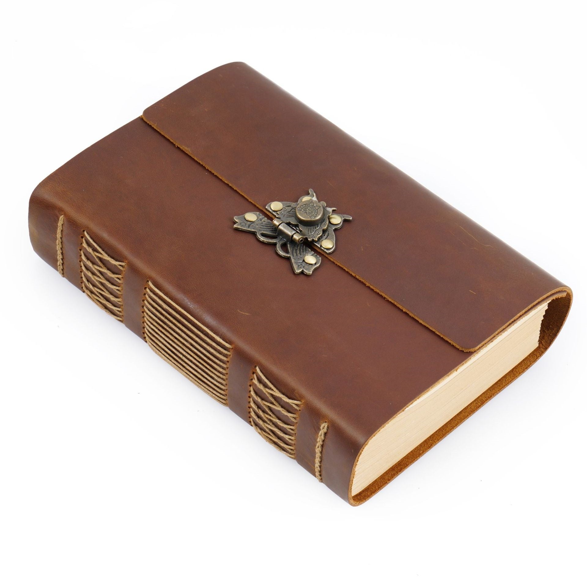 Handmade Vintage Leather Notebook – Thick Pages Travel Journal for Writing & Sketching