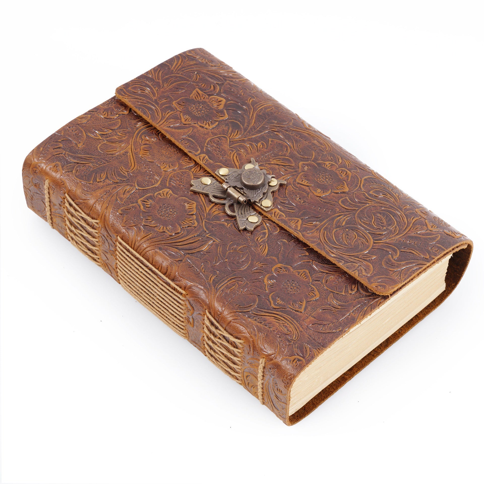 Handmade Vintage Leather Notebook – Thick Pages Travel Journal for Writing & Sketching