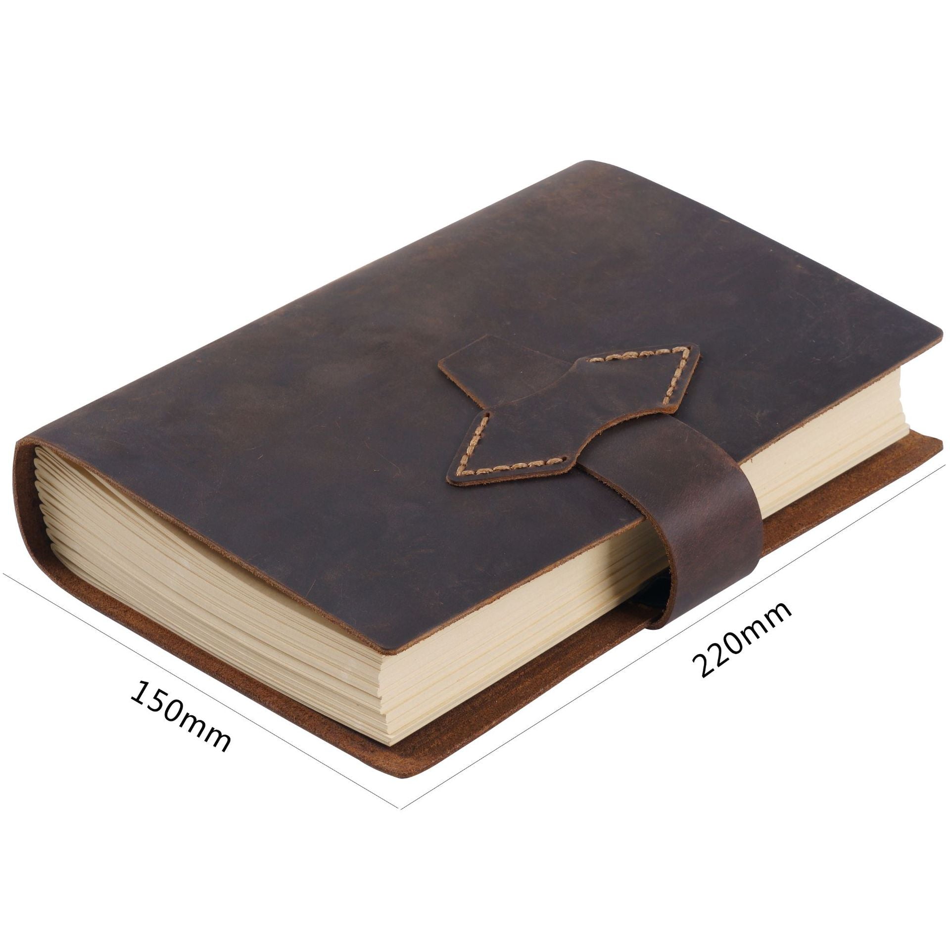 Handmade Full-Grain Leather A5 Note Book – Vintage Embossed Journal with Kraft Paper