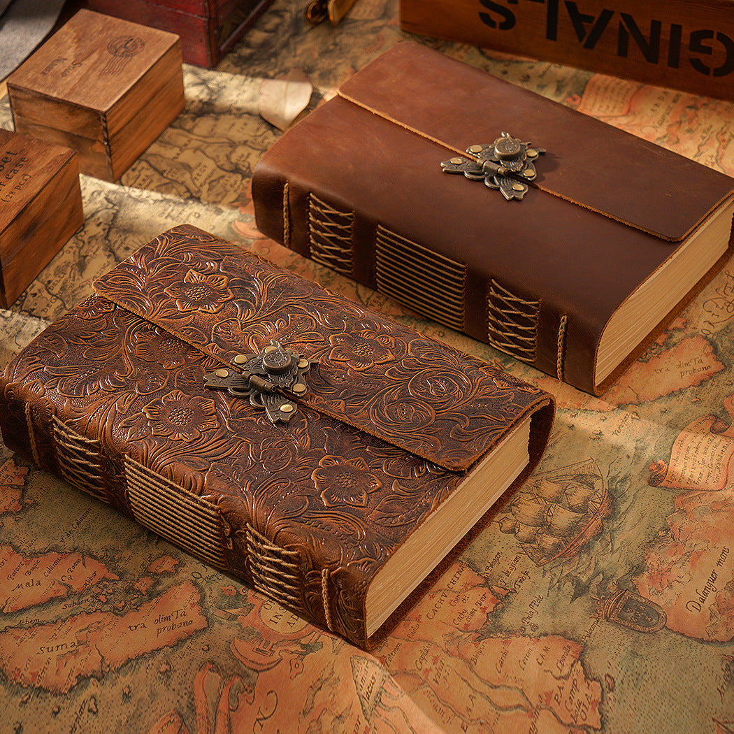 Handmade Vintage Leather Notebook – Thick Pages Travel Journal for Writing & Sketching