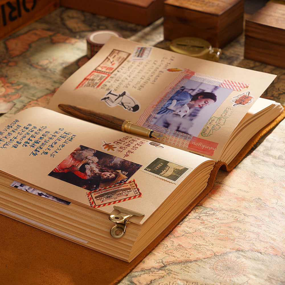 Handmade Vintage Leather Notebook – Thick Pages Travel Journal for Writing & Sketching