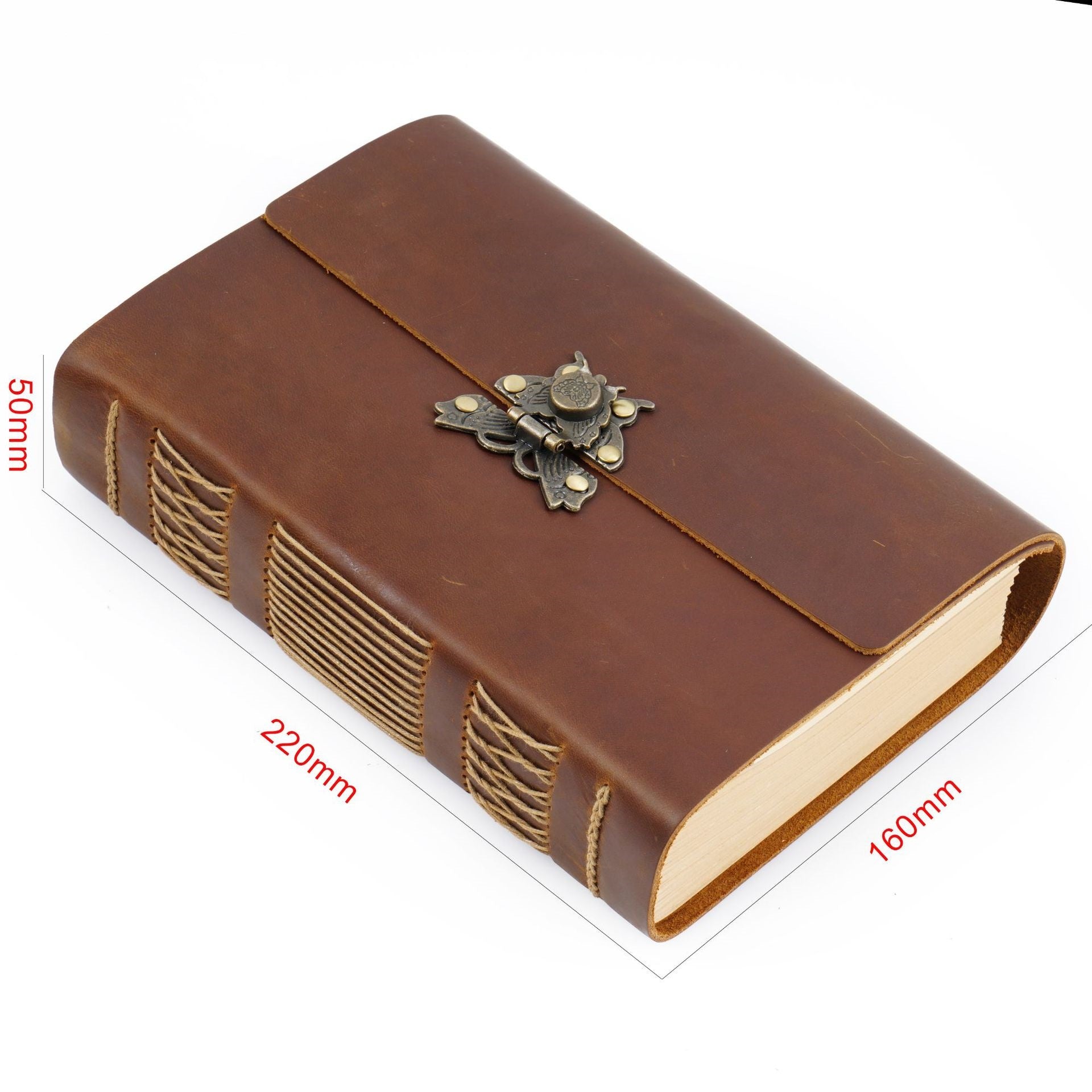 Handmade Vintage Leather Notebook – Thick Pages Travel Journal for Writing & Sketching