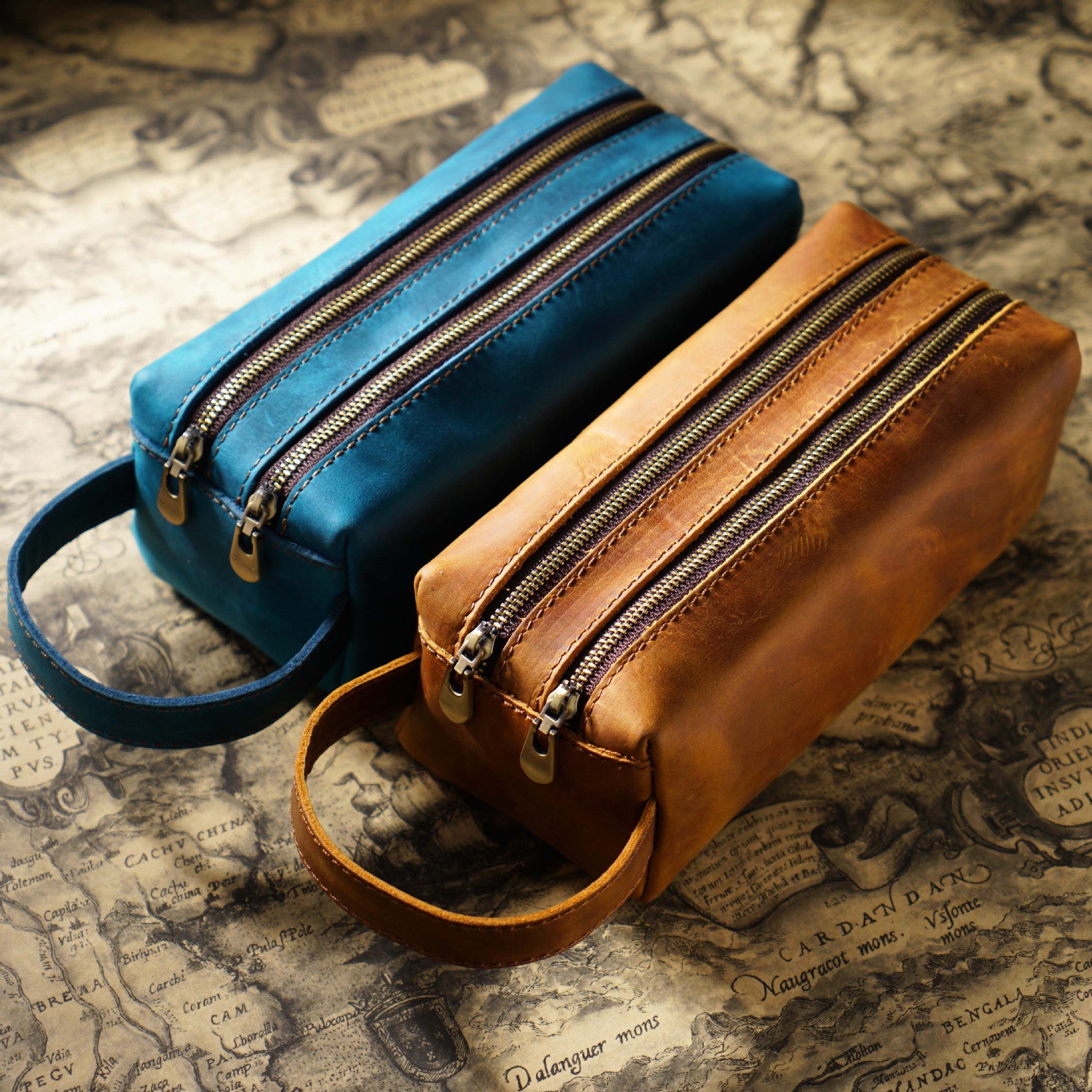 Leather Pencil Case – Double-Layer Large Capacity Storage Bag