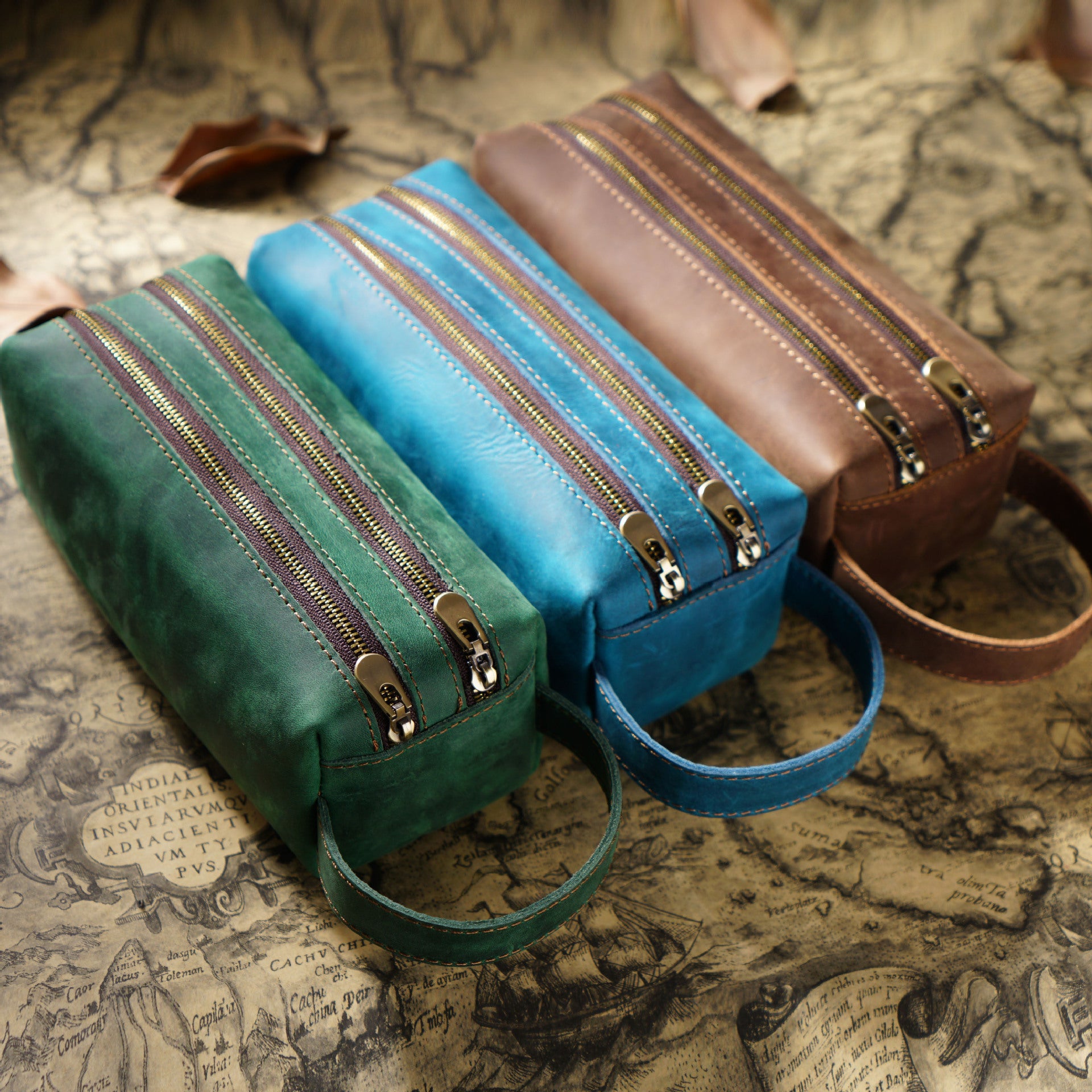 Leather Pencil Case – Double-Layer Large Capacity Storage Bag