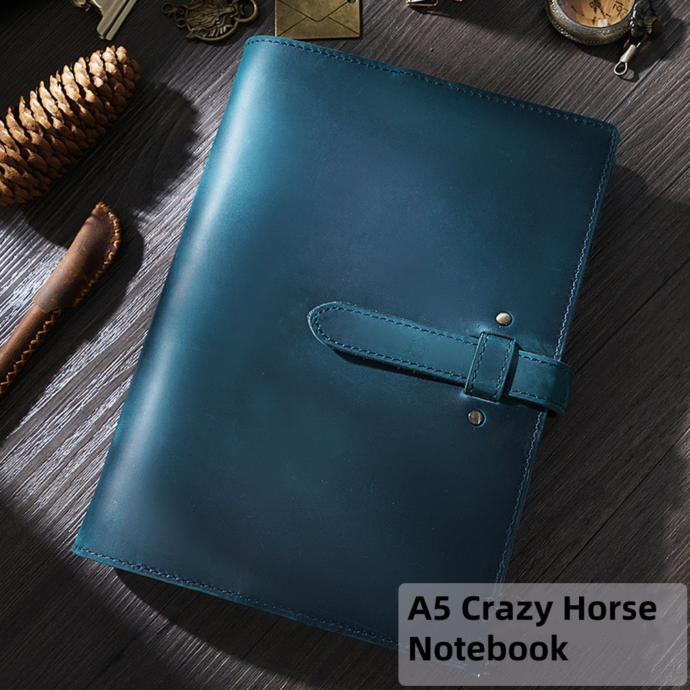 Multi-functional Leather Binder Notebook – Travel Journal with Zipper and Vintage Design A5