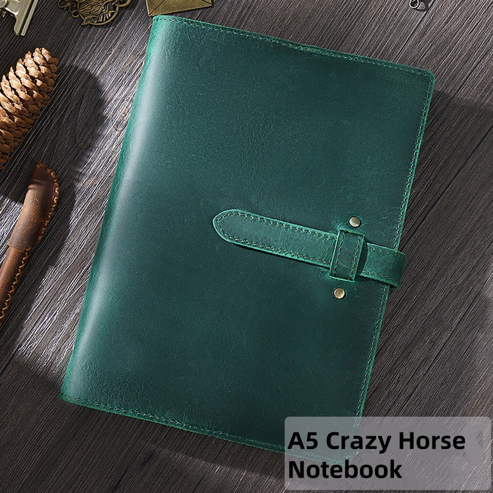 Multi-functional Leather Binder Notebook – Travel Journal with Zipper and Vintage Design A5