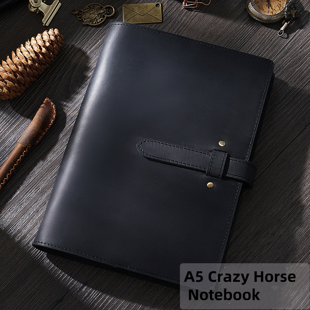 Multi-functional Leather Binder Notebook – Travel Journal with Zipper and Vintage Design A5