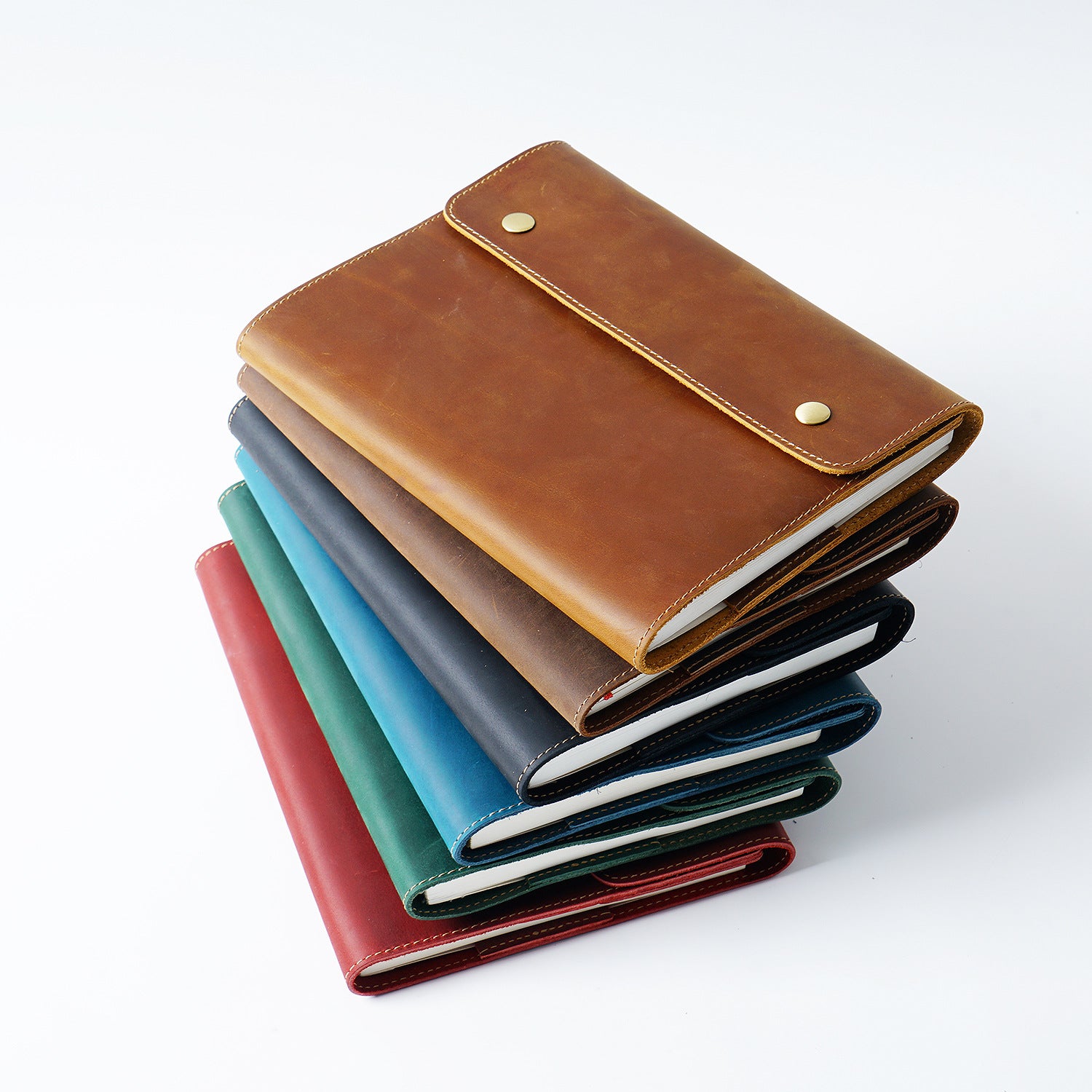 Premium Leather Notebook Cover for A5/A6 Journal – Genuine Cowhide Book Sleeve