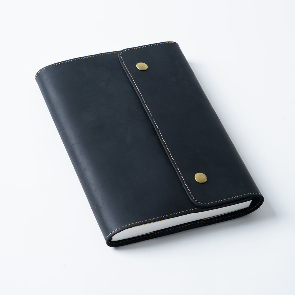 Premium Leather Notebook Cover for A5/A6 Journal – Genuine Cowhide Book Sleeve
