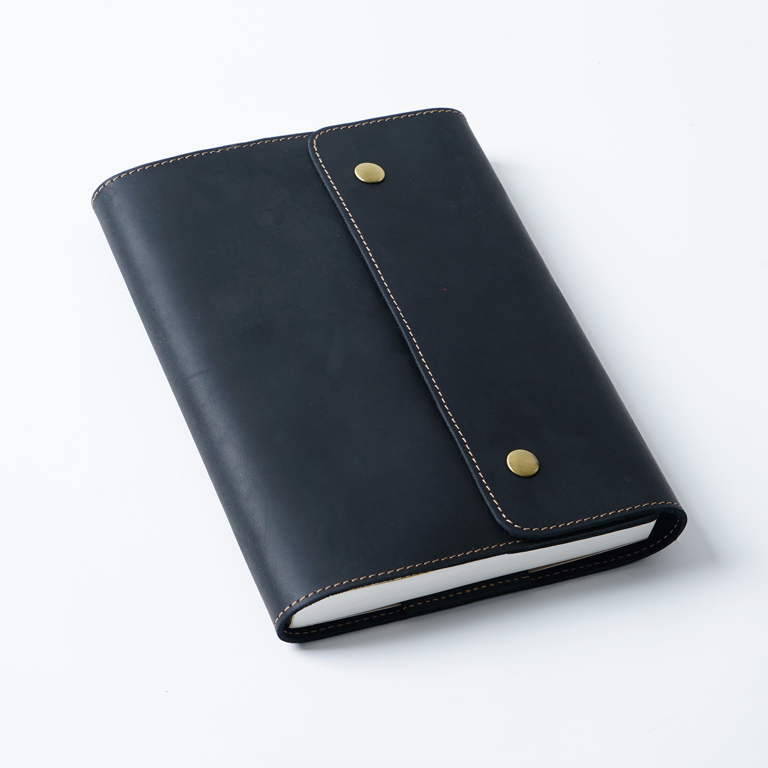Premium Leather Notebook Cover for A5/A6 Journal – Genuine Cowhide Book Sleeve