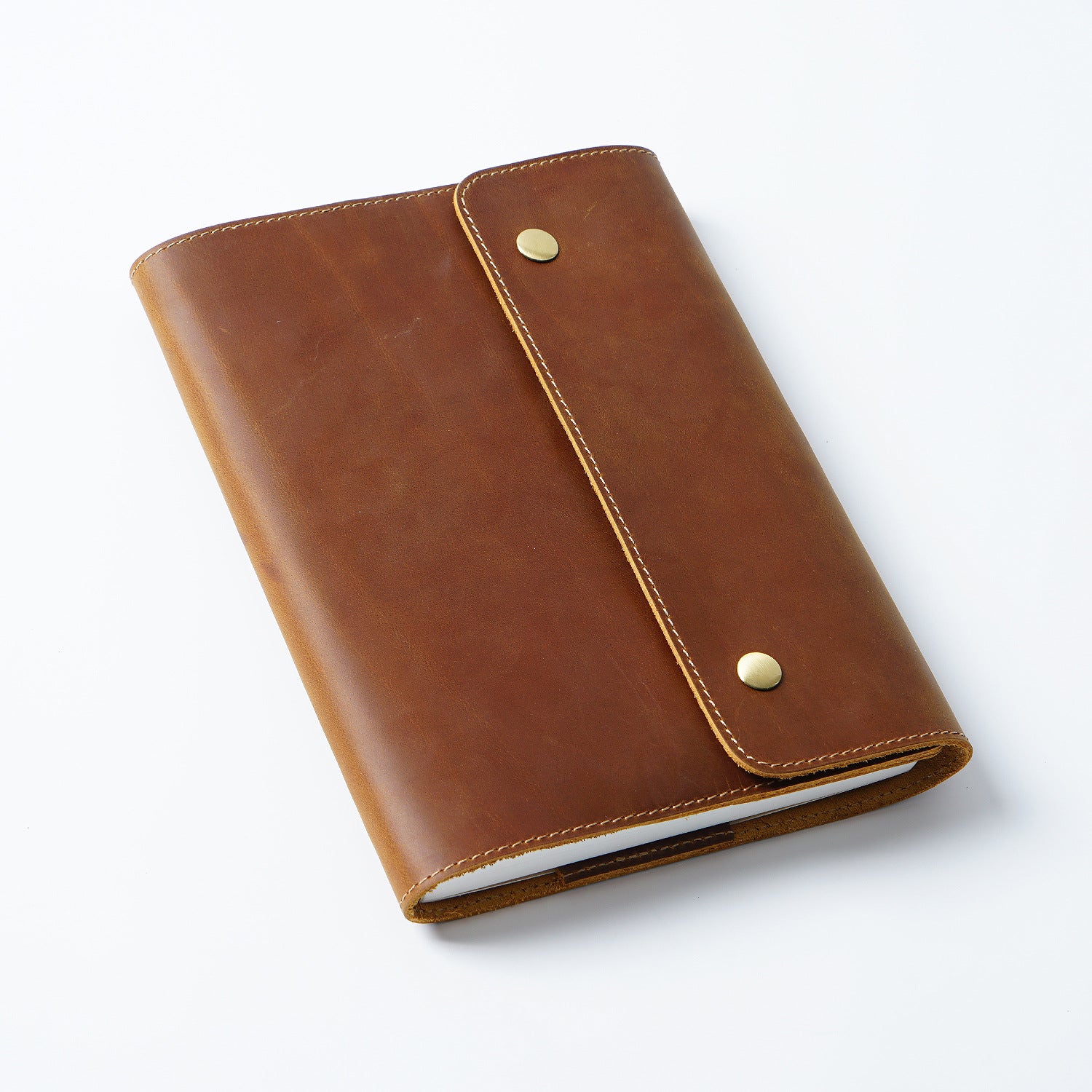Premium Leather Notebook Cover for A5/A6 Journal – Genuine Cowhide Book Sleeve