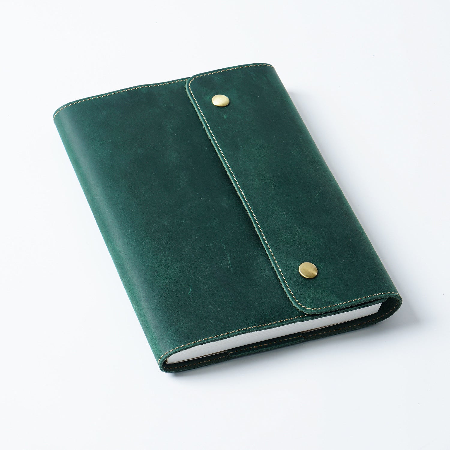 Premium Leather Notebook Cover for A5/A6 Journal – Genuine Cowhide Book Sleeve