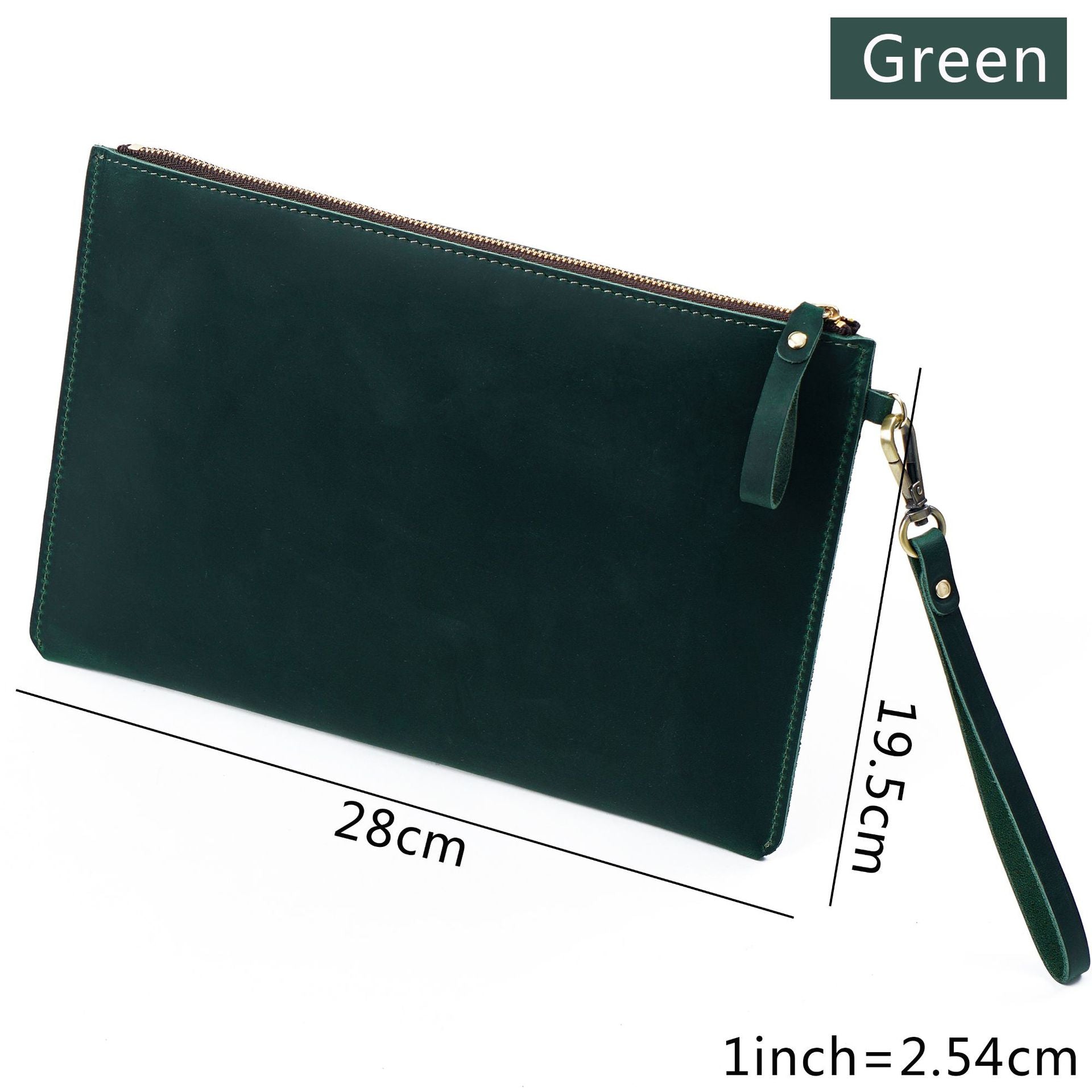 Full-Grain Leather Laptop Bag, Briefcase with Zipper Closure, Ideal for Notebooks and iPads