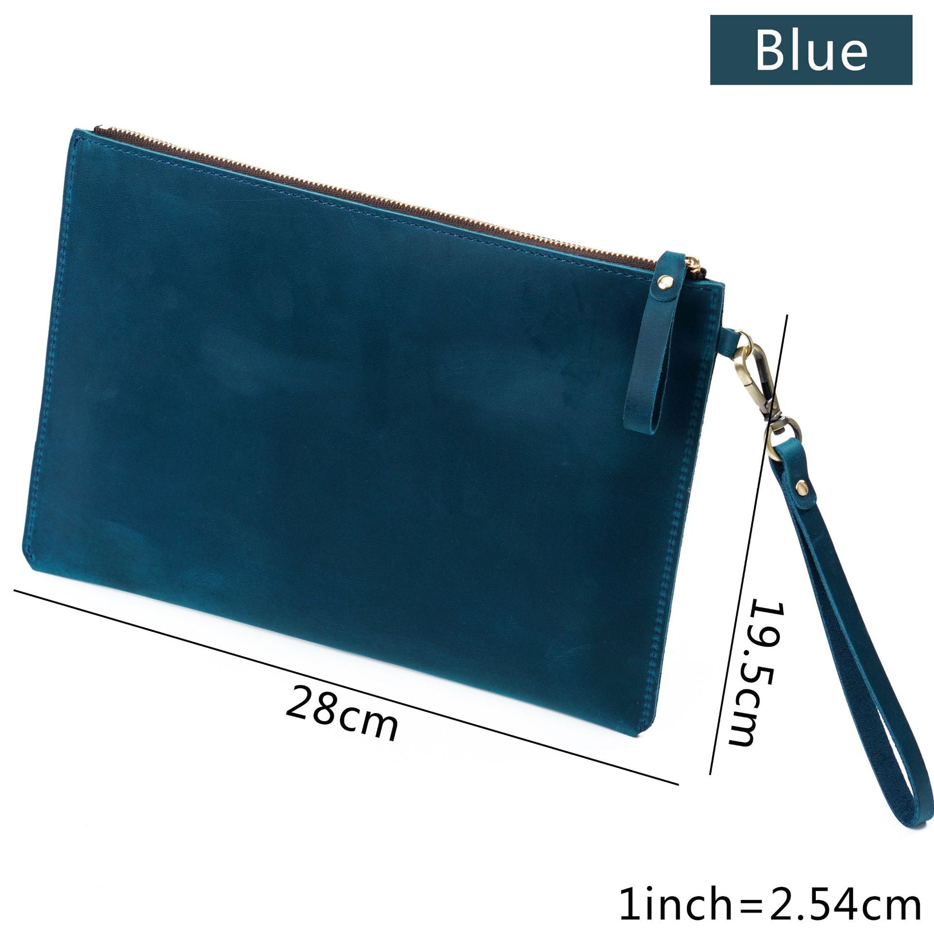 Full-Grain Leather Laptop Bag, Briefcase with Zipper Closure, Ideal for Notebooks and iPads