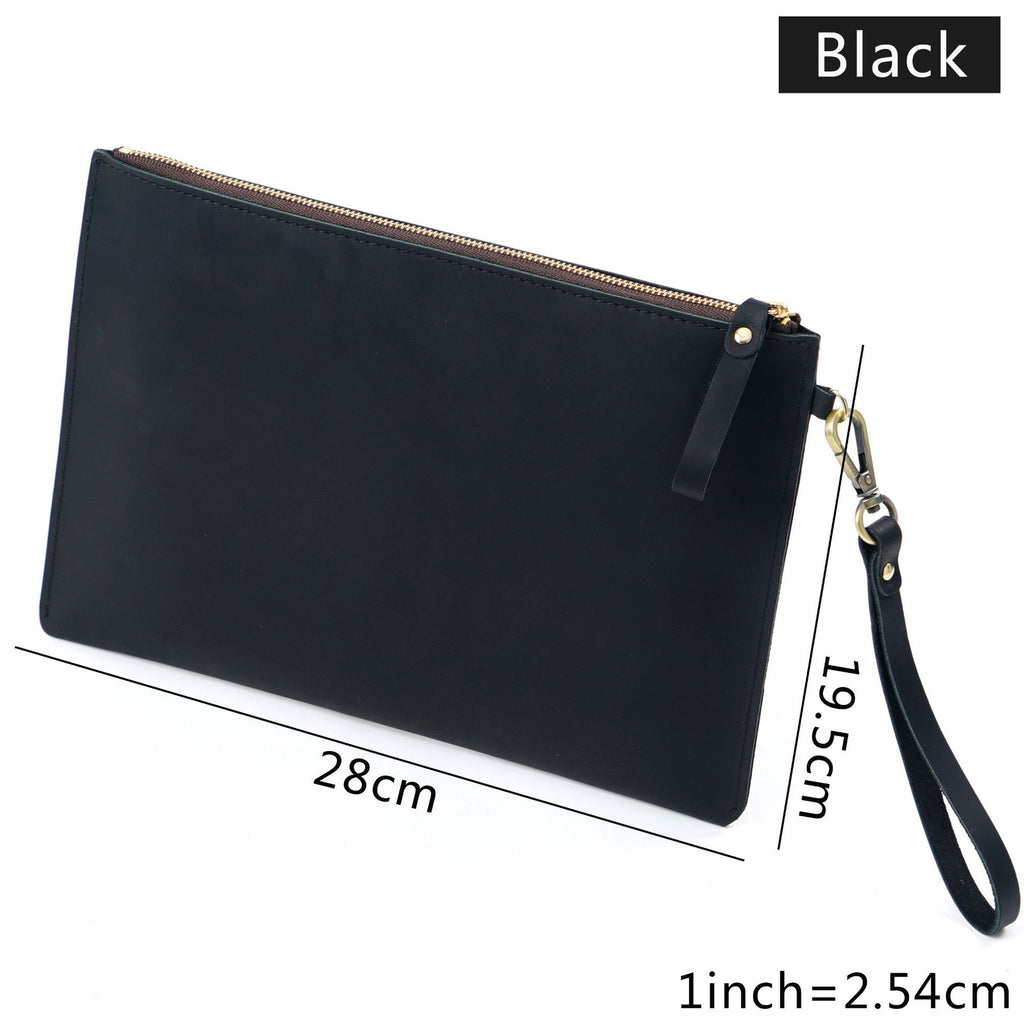 Full-Grain Leather Laptop Bag, Briefcase with Zipper Closure, Ideal for Notebooks and iPads