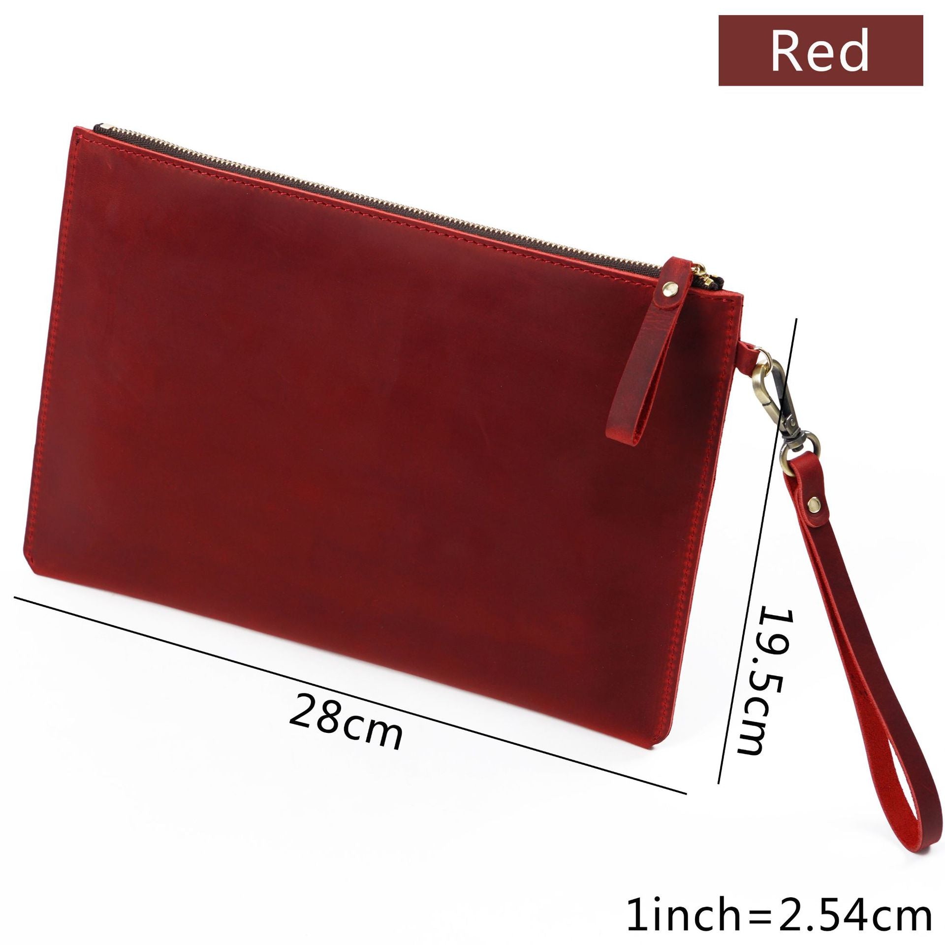 Full-Grain Leather Laptop Bag, Briefcase with Zipper Closure, Ideal for Notebooks and iPads