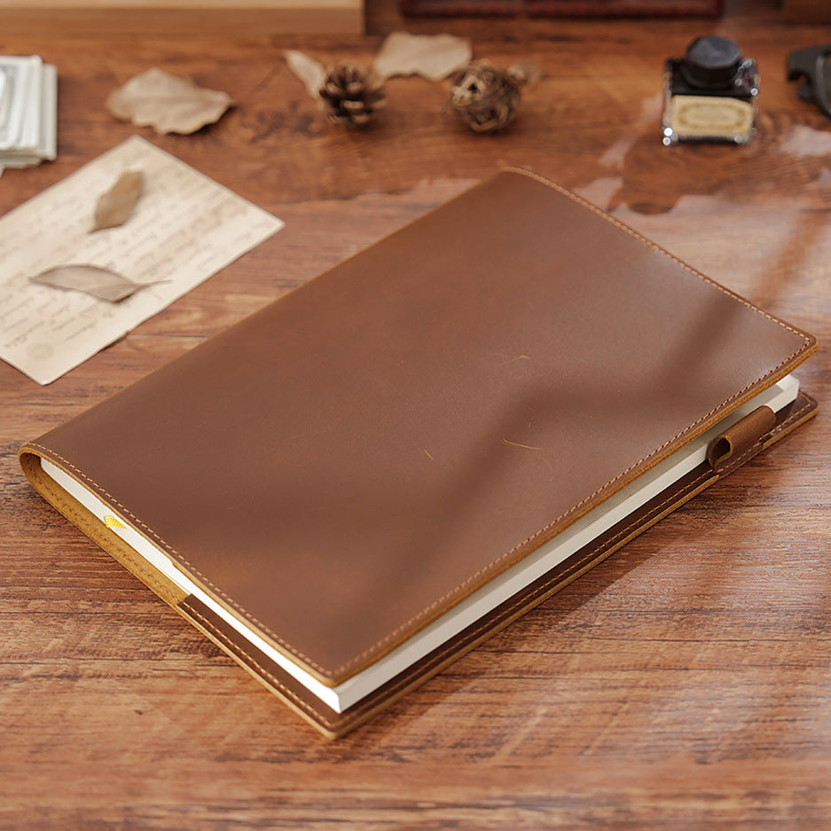Premium Leather Notebook B5 Large Journal with Genuine Cowhide Cover, Business Planner Organizer, Classic Writing Notebook