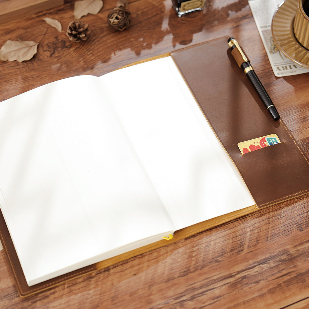 Premium Leather Notebook B5 Large Journal with Genuine Cowhide Cover, Business Planner Organizer, Classic Writing Notebook