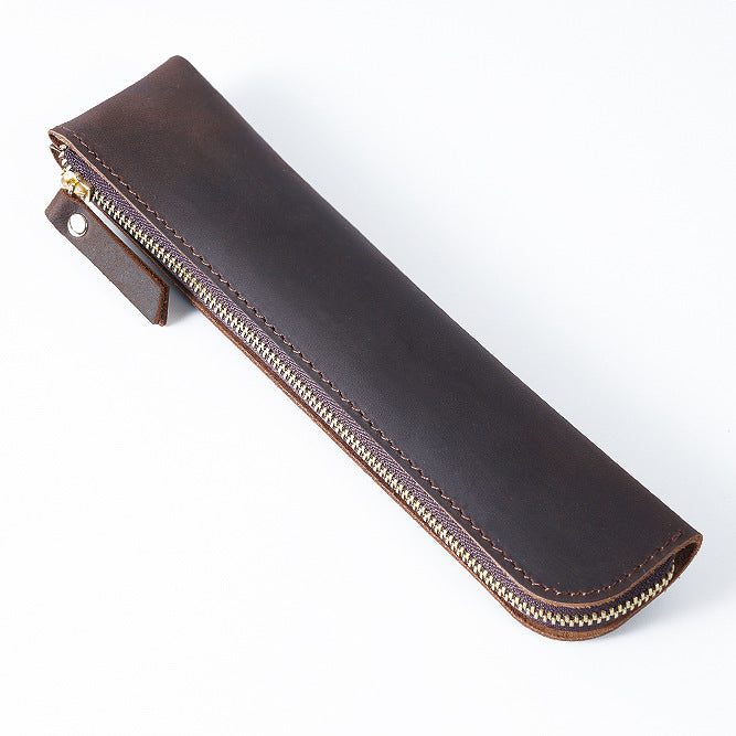 Vintage Leather Pencil Case – Slim Storage Sleeve for iPad Pencil, Apple Pencil, and Writing Instruments