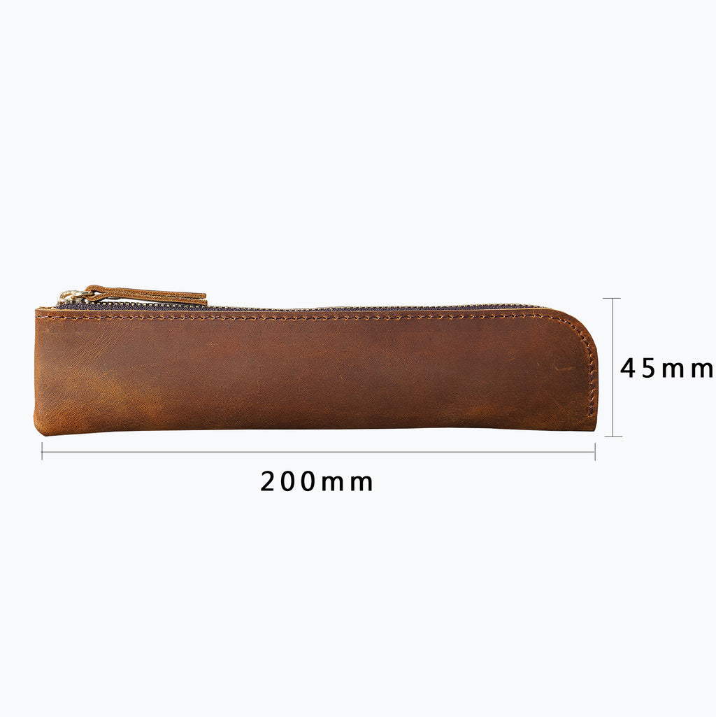 Vintage Leather Pencil Case – Slim Storage Sleeve for iPad Pencil, Apple Pencil, and Writing Instruments
