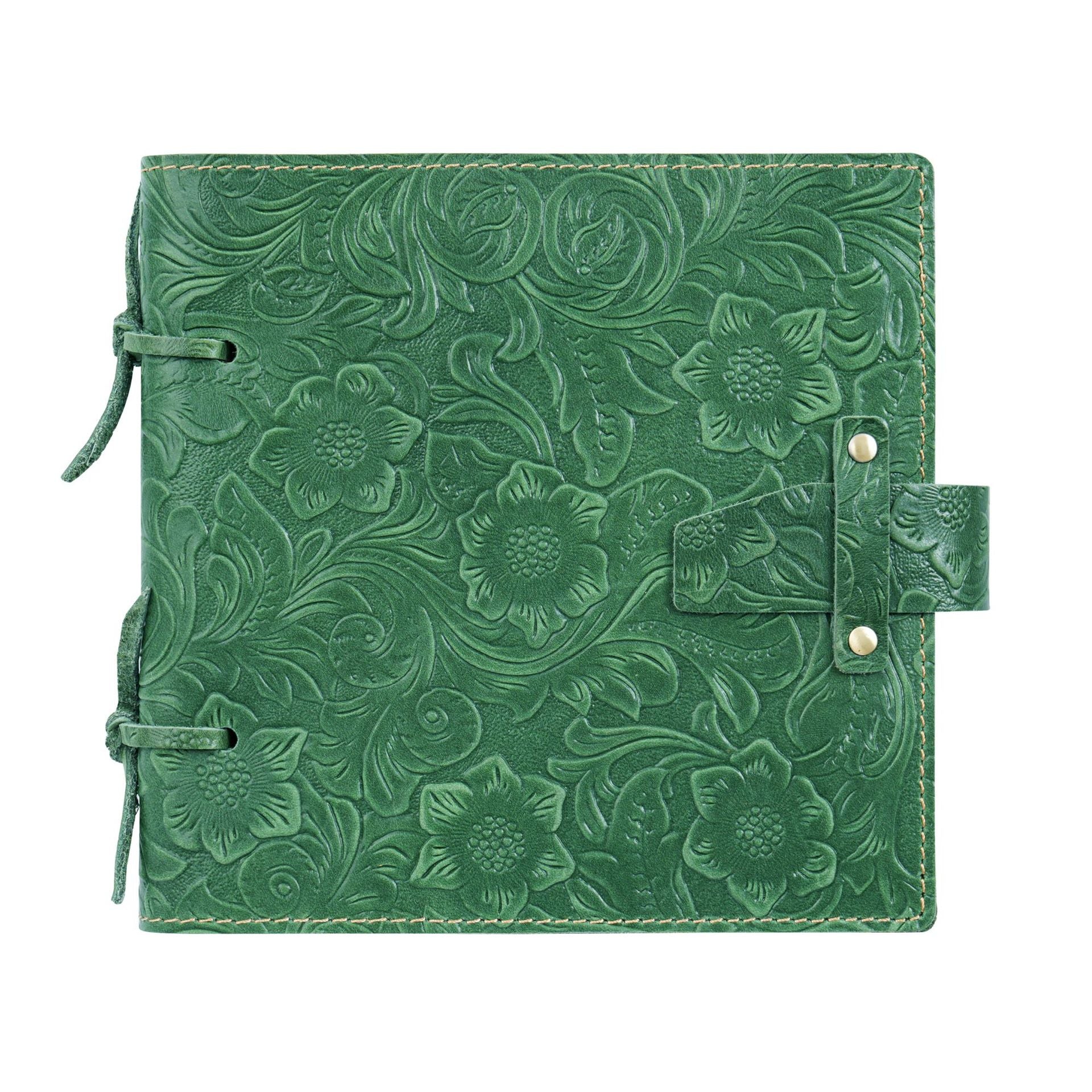 Vintage Embossed Leather Notebook with Handcrafted Binding & String Closure, Sketchbook