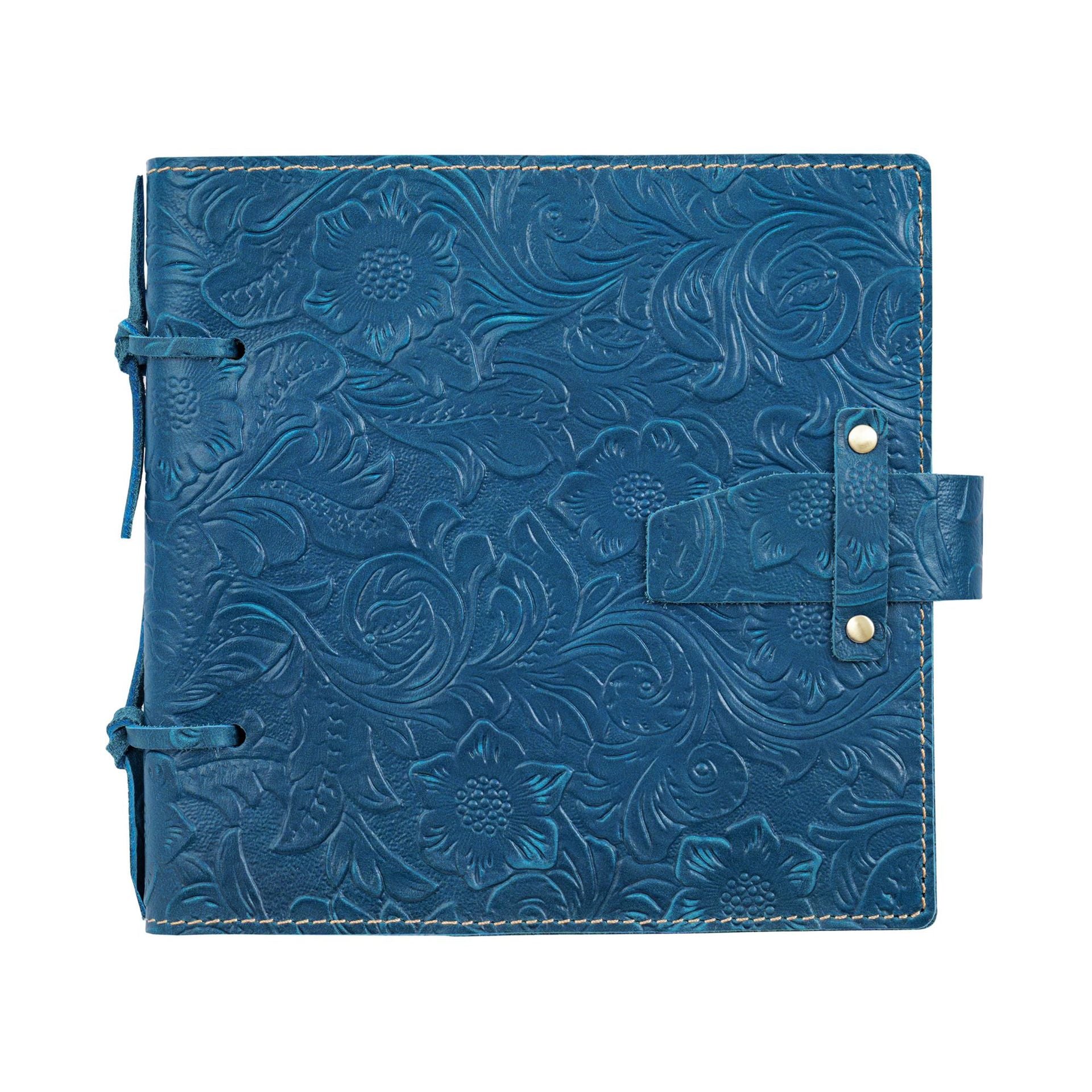 Vintage Embossed Leather Notebook with Handcrafted Binding & String Closure, Sketchbook