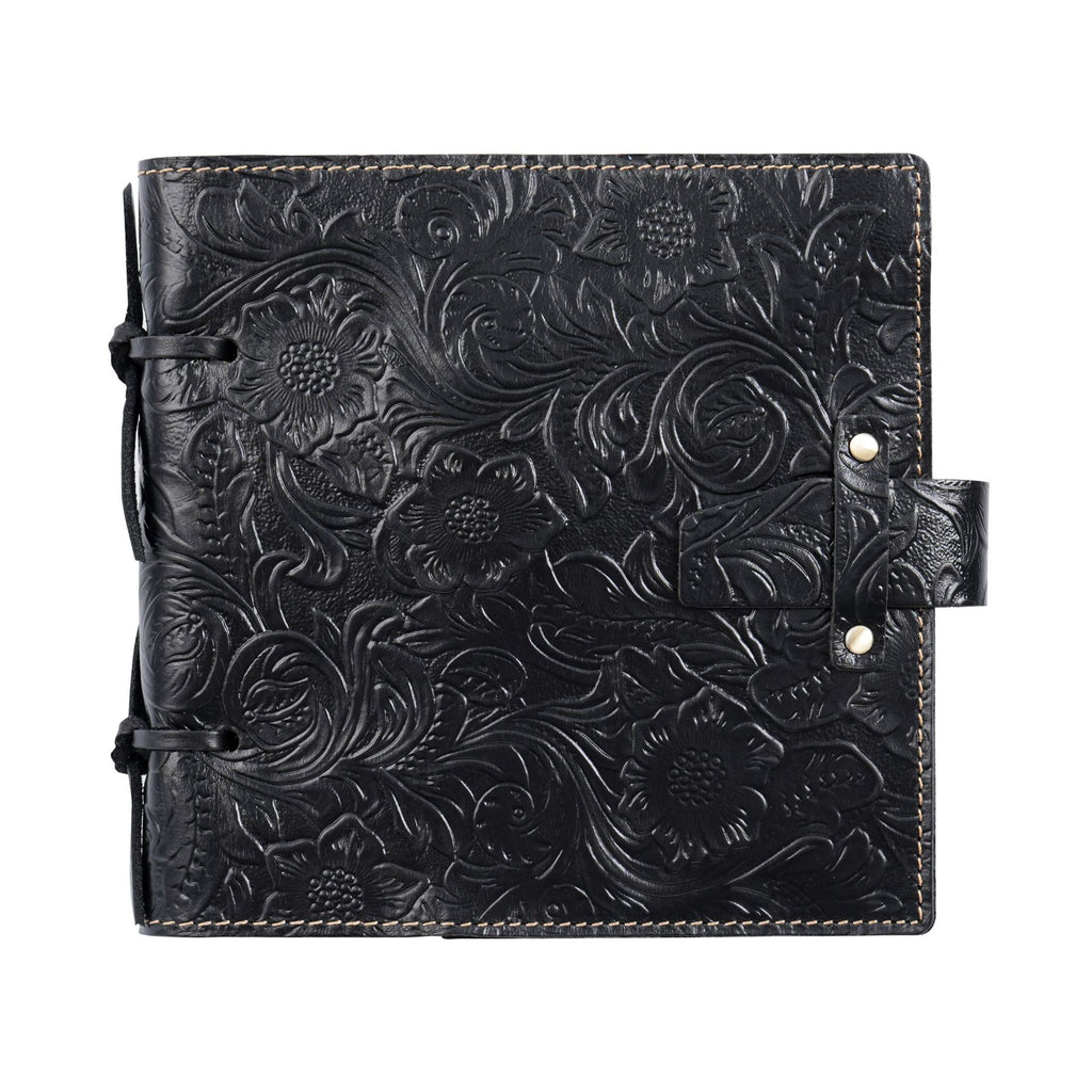 Vintage Embossed Leather Notebook with Handcrafted Binding & String Closure, Sketchbook