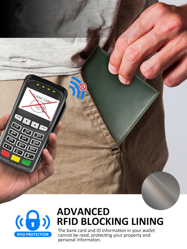 Vintage Full-Grain Leather RFID Passport Holder with AirTag Slot, Coin Pocket, and Card Holder