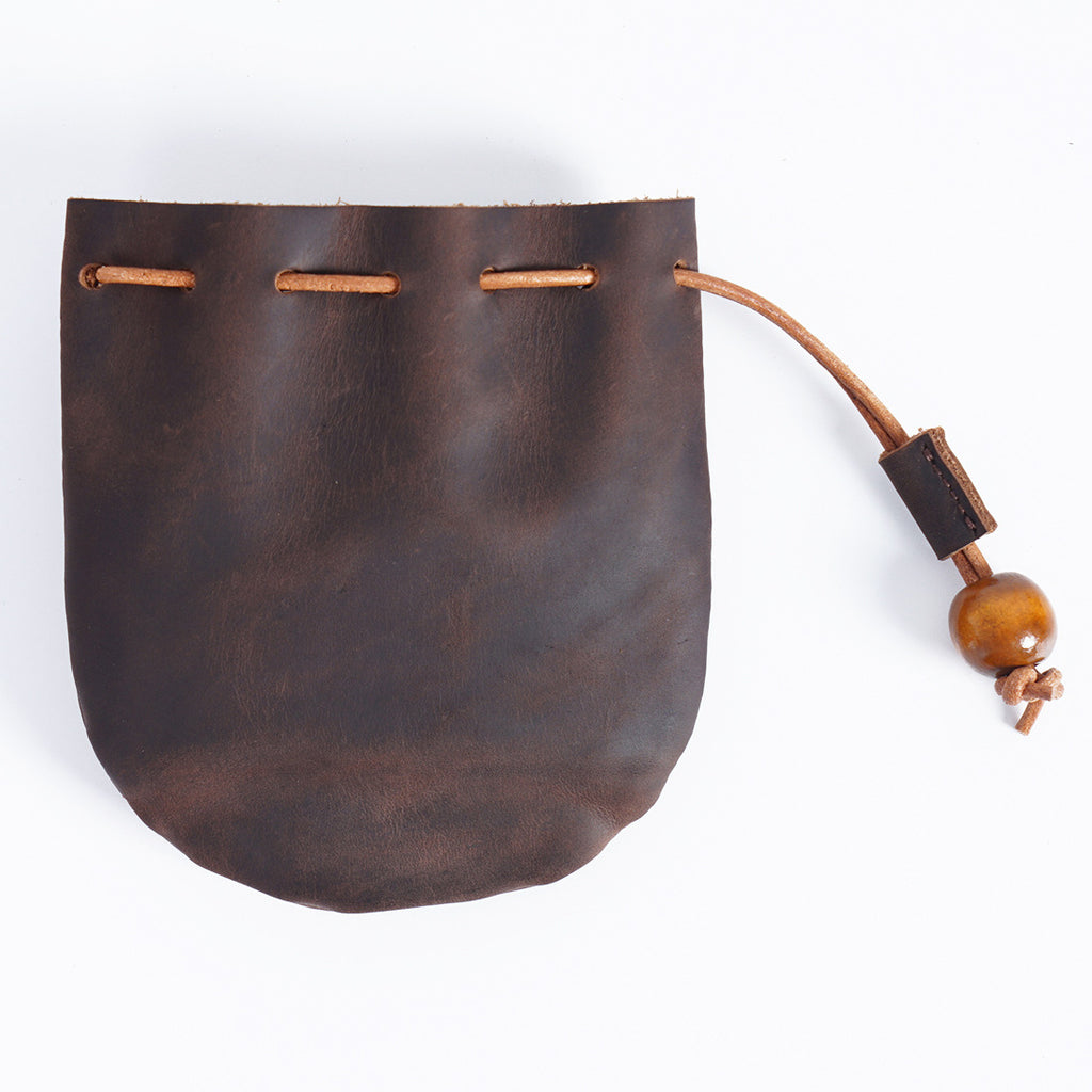 Vintage Genuine Leather Storage Pouch – Handmade Drawstring Coin Purse, Retro Small Wallet Bag for Coins, Keys and Everyday Essentials