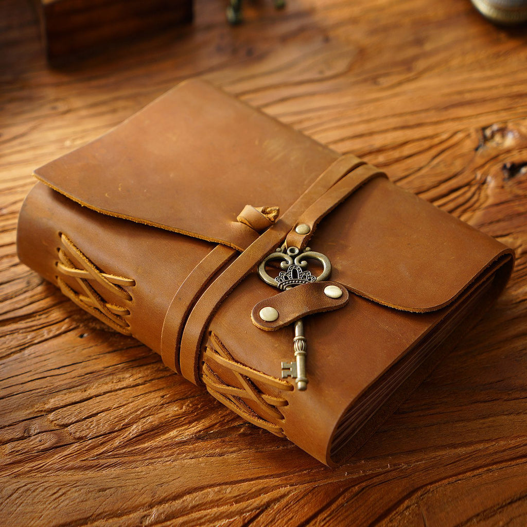 Vintage Leather Notebook – Handmade Refillable Travel Journal