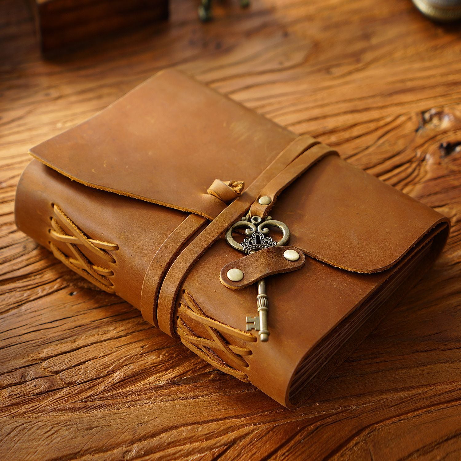 Vintage Leather Notebook – Handmade Refillable Travel Journal