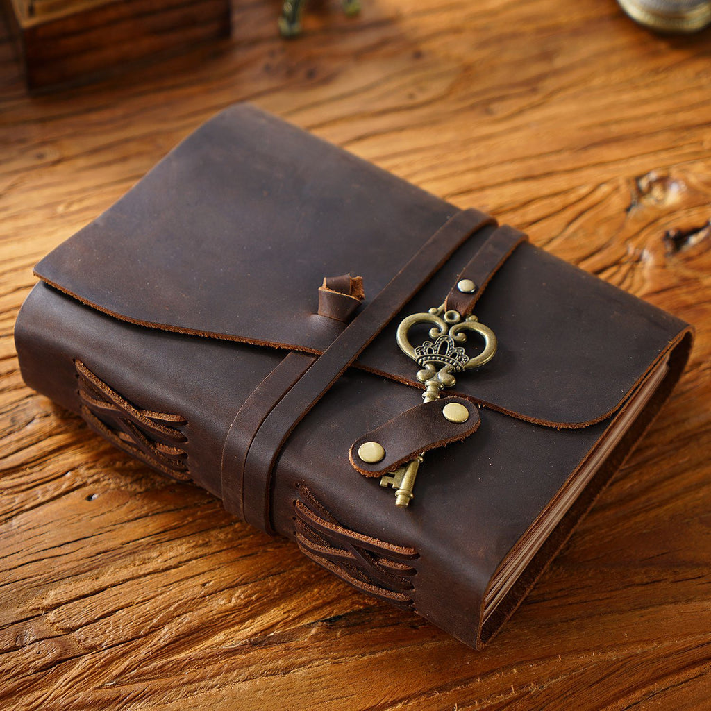 Vintage Leather Notebook – Handmade Refillable Travel Journal