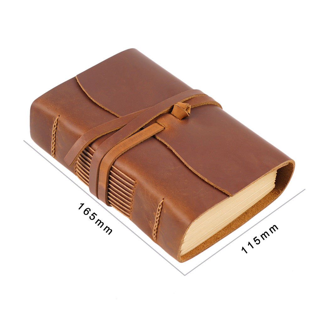 Vintage Leather Notebook Journal – Thick Cowhide Paper Diary Gift