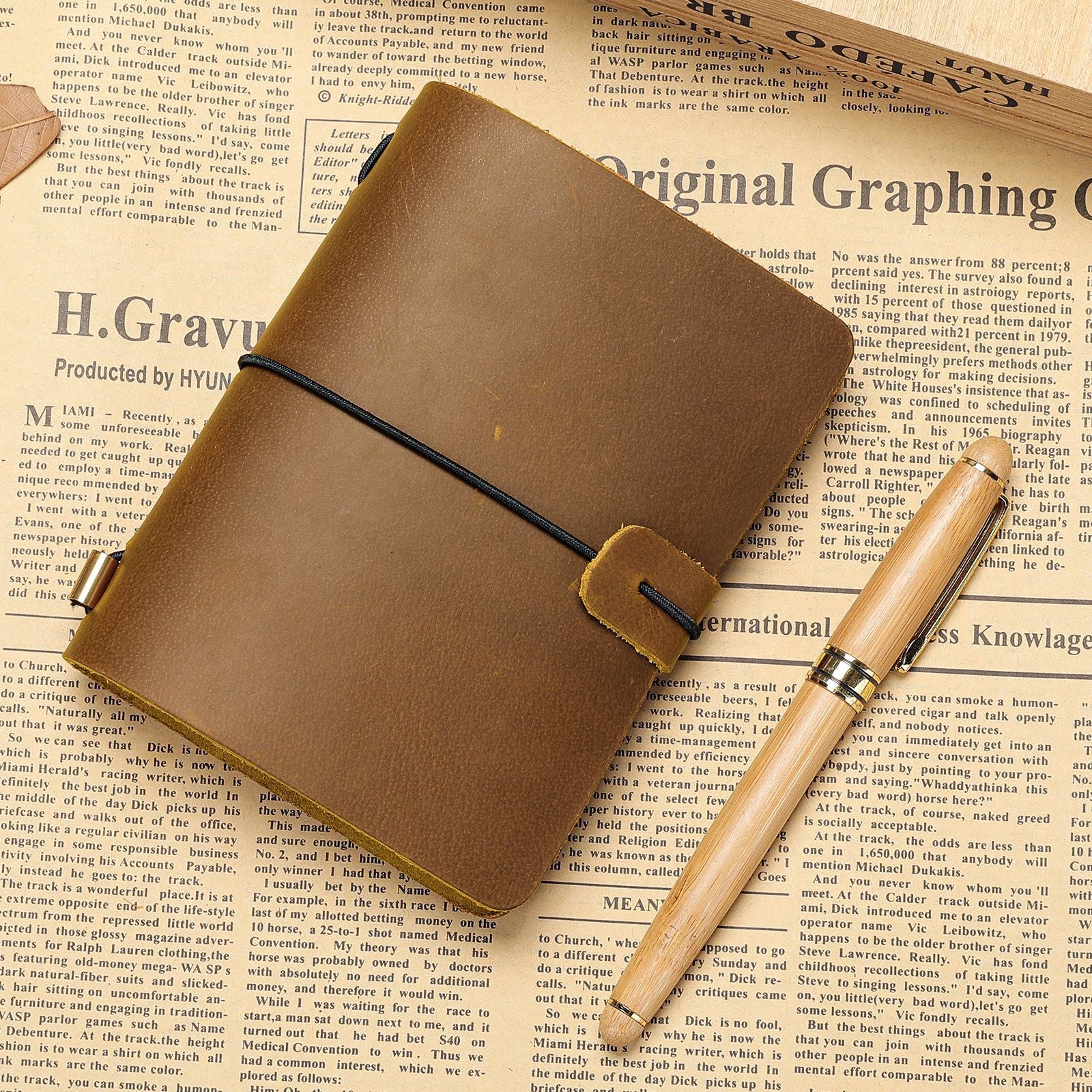 Vintage Leather Notebook – Refillable Horsehide Planner, Rustic Travel Journal, Handmade Diary with Loose-Leaf Binder