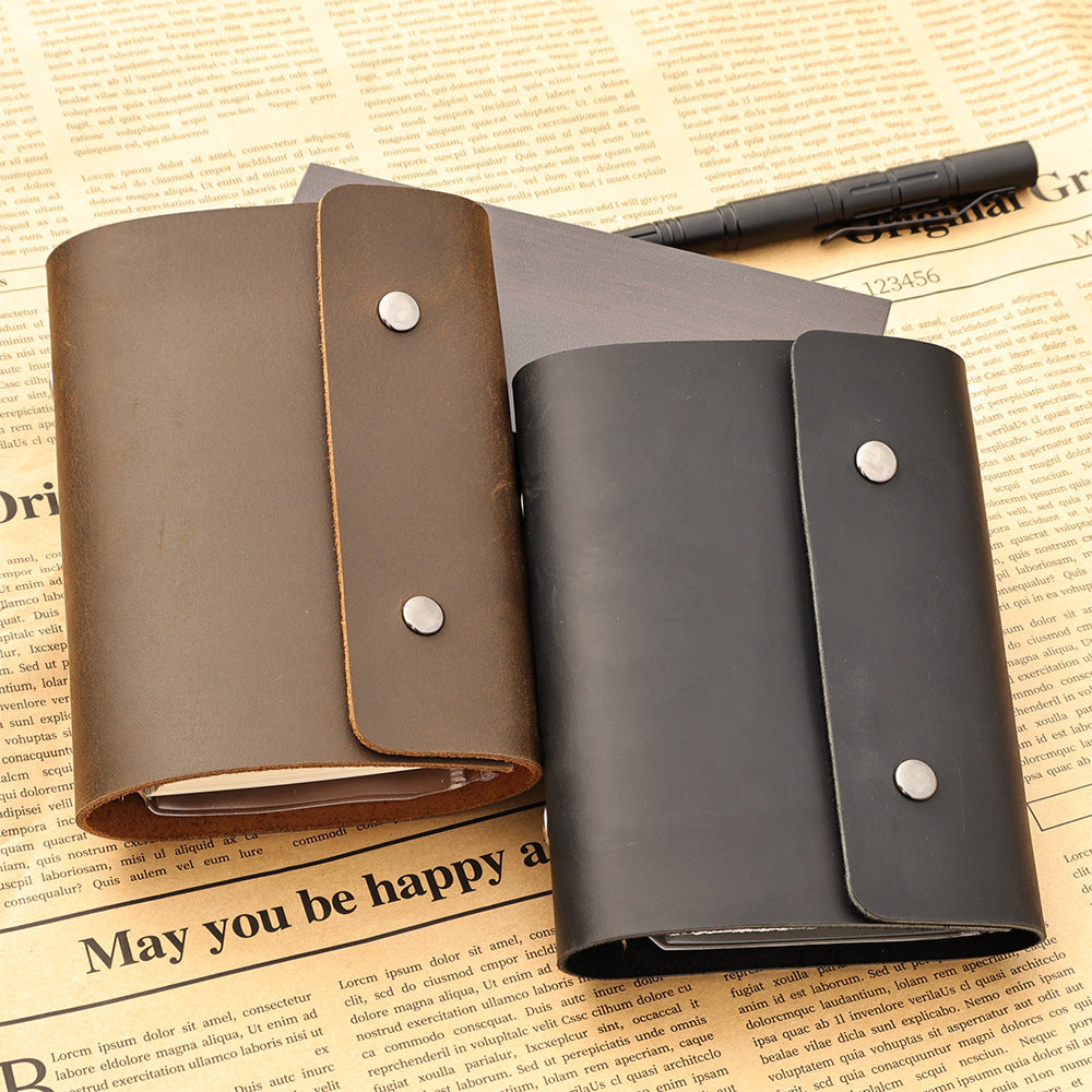 Vintage Leather Spiral Notebook – 200 Pages A7 Travel Journal, Refillable Diary for Writing and Sketching