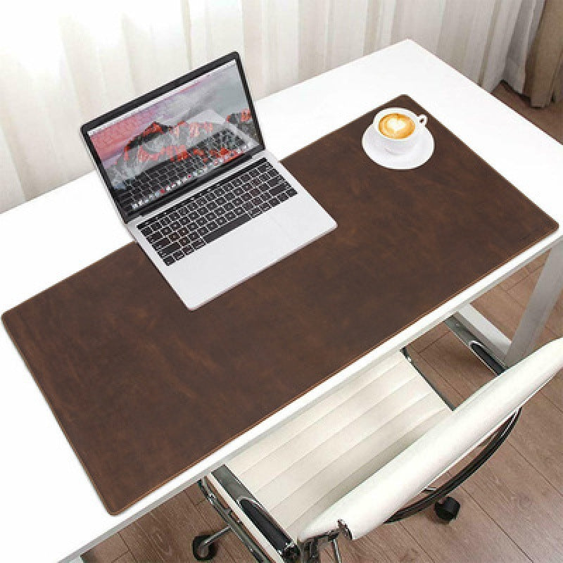 Vintage Leather Table Mat – Full Grain Desk Pad for Office with Laptop and Mouse, Large Non-Slip Handmade Cowhide Writing Surface Protector