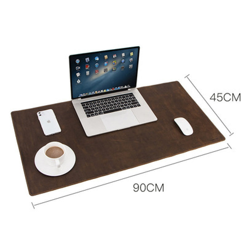 Vintage Leather Table Mat – Full Grain Desk Pad for Office with Laptop and Mouse, Large Non-Slip Handmade Cowhide Writing Surface Protector
