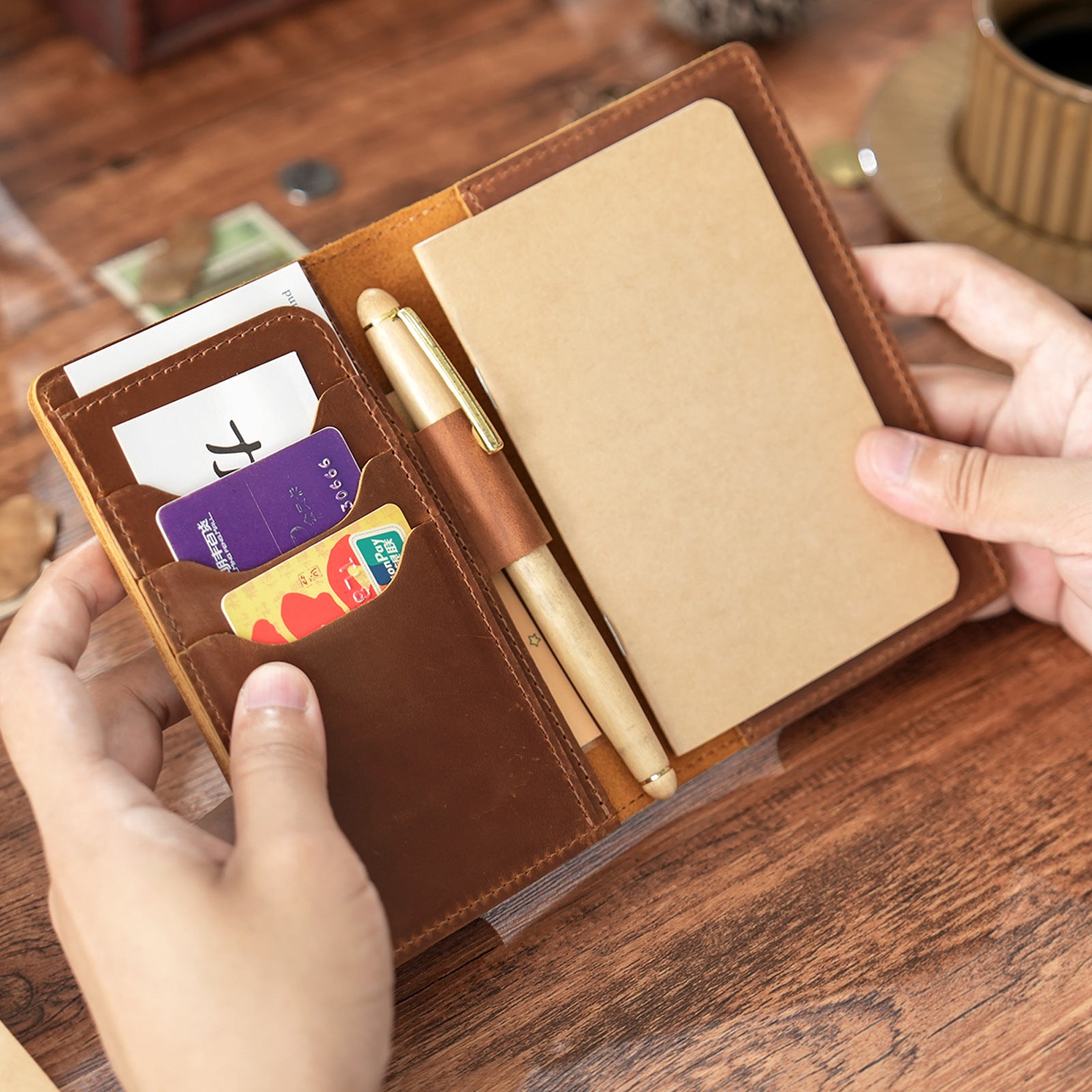 Leather Notebook - Handcrafted Travel Journal & Writing Diary with Refillable Pages