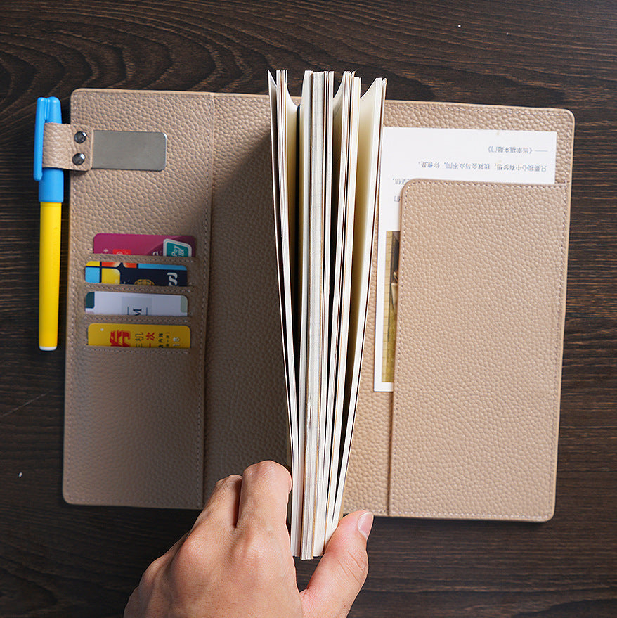 Leather Traveler's Notebook - Multi-Functional Journal with Card Holder & Refillable Paper System